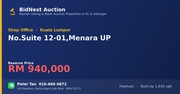 Shop Office · No. Suite 12-01, Menara UP