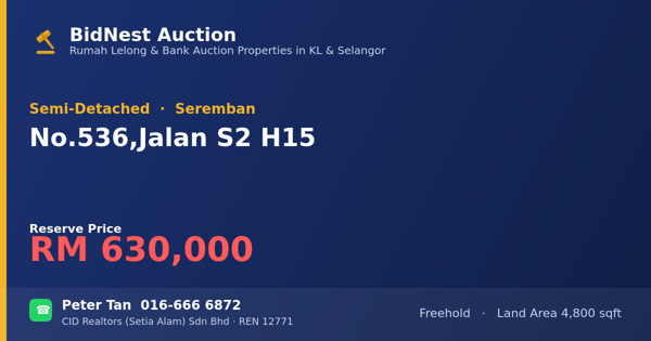 Semi-Detached · No. 536, Jalan S2 H15