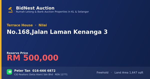 Terrace House · No. 168, Jalan Laman Kenanga 3