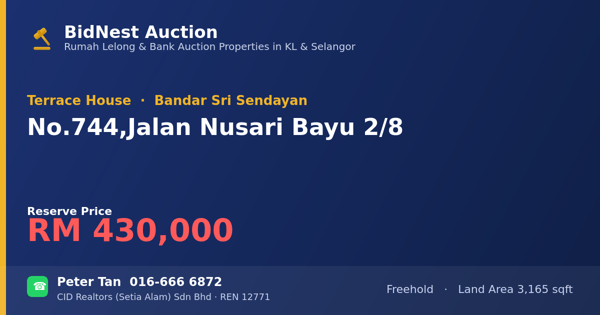 Terrace House · No. 744, Jalan Nusari Bayu 2/8