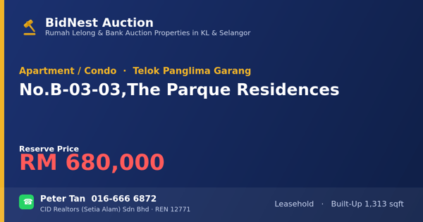 Apartmen / Kondo · No. B-03-03, The Parque Residences
