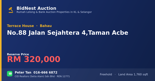 Terrace House · No. 88 Jalan Sejahtera 4, Taman Acbe