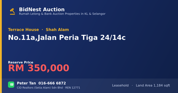 Terrace House · No. 11a, Jalan Peria Tiga 24/14c