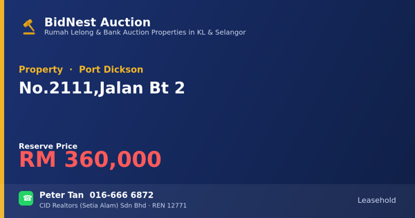 Property · No. 2111, Jalan Bt 2