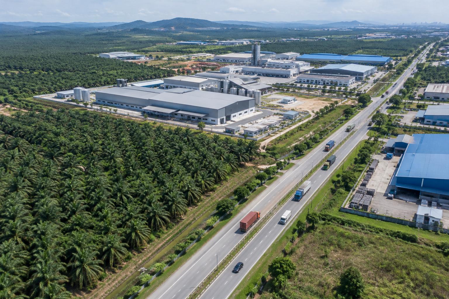 New factories next to oil palm plantations