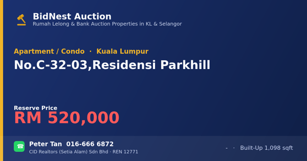 Apartment / Condo · No. C-32-03, Residensi Parkhill