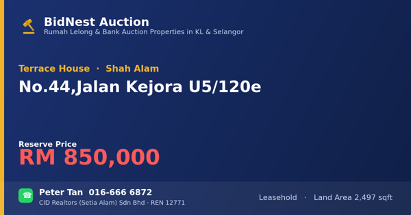 Terrace House · No. 44, Jalan Kejora U5/120e