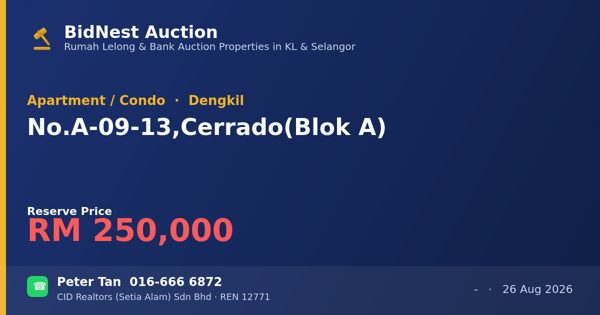 Apartmen / Kondo · No. A-09-13, Cerrado (Blok A)
