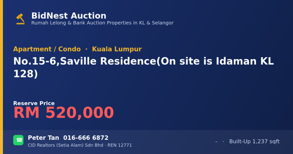 公寓 · No. 15-6, Saville Residence (On site is Idaman KL 128)