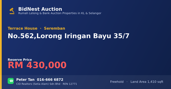 Terrace House · No. 562, Lorong Iringan Bayu 35/7