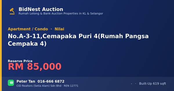Apartment / Condo · No. A-3-11, Cemapaka Puri 4 (Rumah Pangsa Cempaka 4)