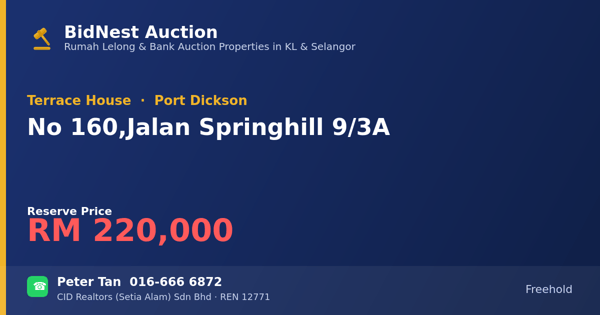 Terrace House · No 160, Jalan Springhill 9/3A