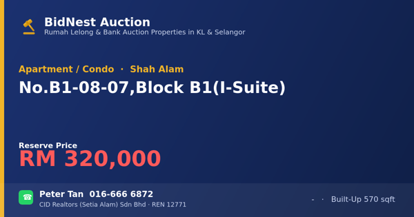 Apartment / Condo · No. B1-08-07, Block B1 (I-Suite)