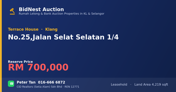 Terrace House · No. 25, Jalan Selat Selatan 1/4