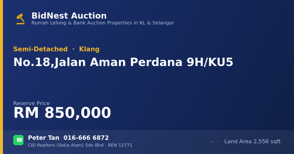 Semi-D · No. 18, Jalan Aman Perdana 9H/KU5