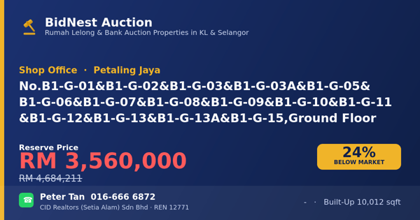 Kedai Pejabat · No. B1-G-01 & B1-G-02 & B1-G-03 & B1-G-03A & B1-G-05 & B1-G-06 & B1-G-07 & B1-G-08 & B1-G-09 & B1-G-10 & B1-G-11 & B1-G-12 & B1-G-13 & B1-G-13A & B1-G-15, Ground Floor