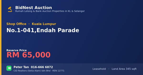 Shop Office · No. 1-041, Endah Parade