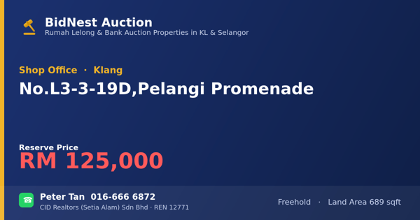 Shop Office · No. L3-3-19D, Pelangi Promenade