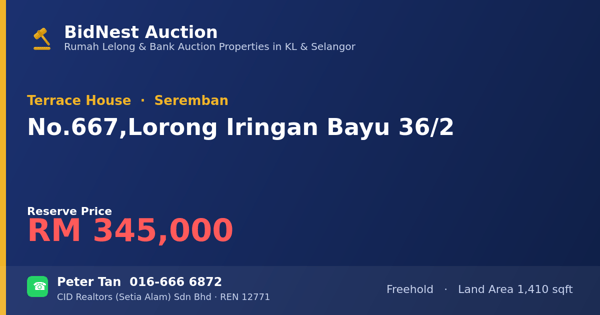Terrace House · No. 667, Lorong Iringan Bayu 36/2