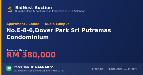 公寓 · No. E-8-6, Dover Park Sri Putramas Condominium