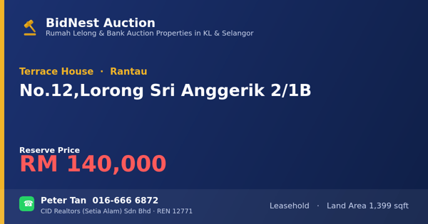 Terrace House · No. 12, Lorong Sri Anggerik 2/1B