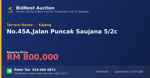Terrace House · No. 45A, Jalan Puncak Saujana 5/2c