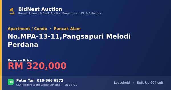 Apartment / Condo · No. MPA-13-11, Pangsapuri Melodi Perdana