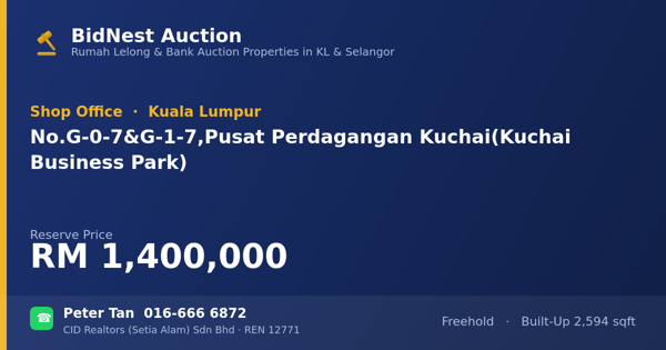 Kedai Pejabat · No. G-0-7 & G-1-7, Pusat Perdagangan Kuchai (Kuchai Business Park)