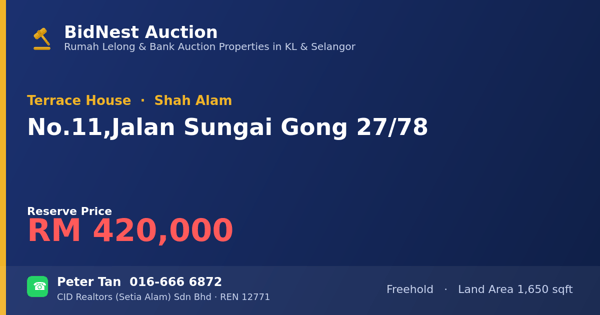 Terrace House · No. 11, Jalan Sungai Gong 27/78