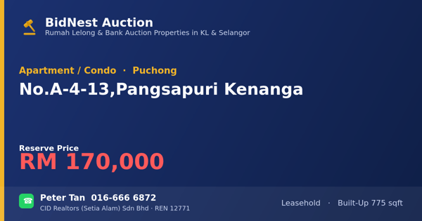 Apartment / Condo · No. A-4-13, Pangsapuri Kenanga