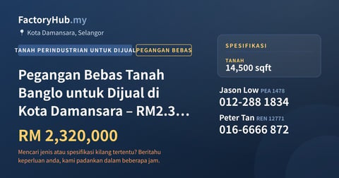 Tanah Untuk Dijual - Pegangan Bebas Tanah Banglo untuk Dijual di Kota Damansara – RM2.32J 14500kp - Kota Damansara, Selangor