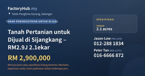 Tanah Untuk Dijual - Tanah Pertanian untuk Dijual di Sijangkang – RM2.9J 2.1ekar - Telok Panglima Garang, Selangor