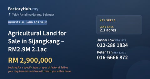 Land For Sale - Agricultural Land for Sale in Sijangkang – RM2.9M 2.1ac - Telok Panglima Garang, Selangor