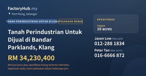 Tanah Untuk Dijual - Tanah Perindustrian Untuk Dijual di Bandar Parklands, Klang - Port Klang, Selangor