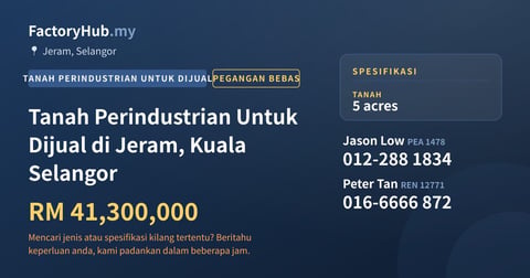 Tanah Untuk Dijual - Tanah Perindustrian Untuk Dijual di Jeram, Kuala Selangor - Jeram, Selangor