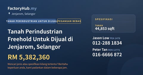 Tanah Untuk Dijual - Tanah Perindustrian Freehold Untuk Dijual di Jenjarom, Selangor - Jenjarom, Selangor