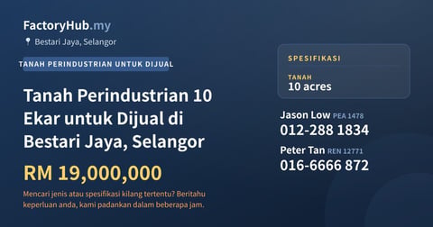 Tanah Untuk Dijual - Tanah Perindustrian 10 Ekar untuk Dijual di Bestari Jaya, Selangor - Bestari Jaya, Selangor