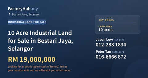 Land For Sale - 10 Acre Industrial Land for Sale in Bestari Jaya, Selangor - Bestari Jaya, Selangor