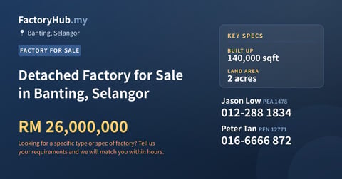 Factory For Sale - Detached Factory for Sale in Banting, Selangor - Banting, Selangor