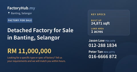Factory For Sale - Detached Factory for Sale in Banting, Selangor - Banting, Selangor