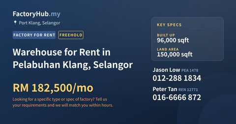 Factory For Rent - Warehouse for Rent in Pelabuhan Klang, Selangor - Port Klang, Selangor