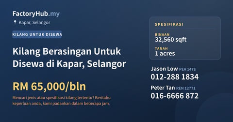 Kilang Untuk Disewa - Kilang Berasingan Untuk Disewa di Kapar, Selangor - Kapar, Selangor