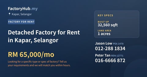 Factory For Rent - Detached Factory for Rent in Kapar, Selangor - Kapar, Selangor