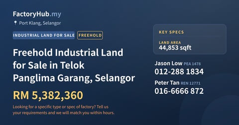 Land For Sale - Freehold Industrial Land for Sale in Wisdom Park, Jenjarom - Jenjarom, Selangor