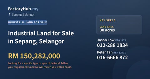 Land For Sale - Industrial Land for Sale in Sepang, Selangor - Sepang, Selangor