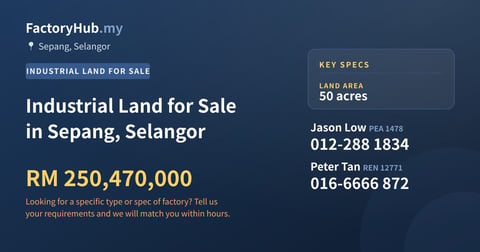 Land For Sale - Industrial Land for Sale in Sepang, Selangor - Sepang, Selangor