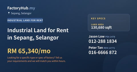 Land For Rent - Industrial Land for Rent in Sepang, Selangor - Sepang, Selangor