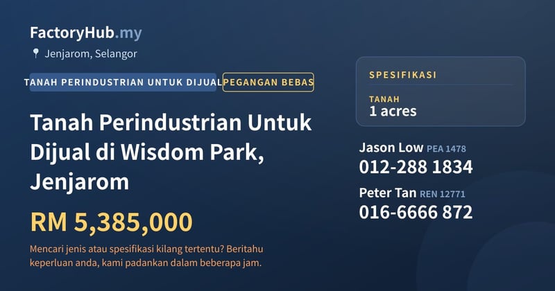 Tanah Untuk Dijual - Tanah Perindustrian Untuk Dijual di Wisdom Park, Jenjarom - Jenjarom, Selangor