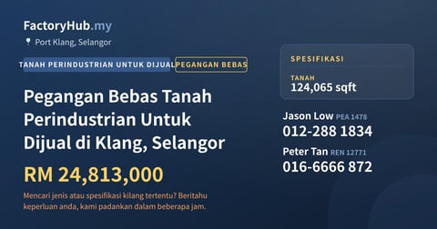 Tanah Untuk Dijual - Pegangan Bebas Tanah Perindustrian Untuk Dijual di Klang, Selangor - Port Klang, Selangor