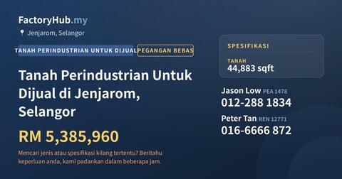 Tanah Untuk Dijual - Tanah Perindustrian Untuk Dijual di Jenjarom, Selangor - Jenjarom, Selangor